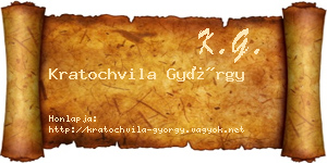 Kratochvila György névjegykártya